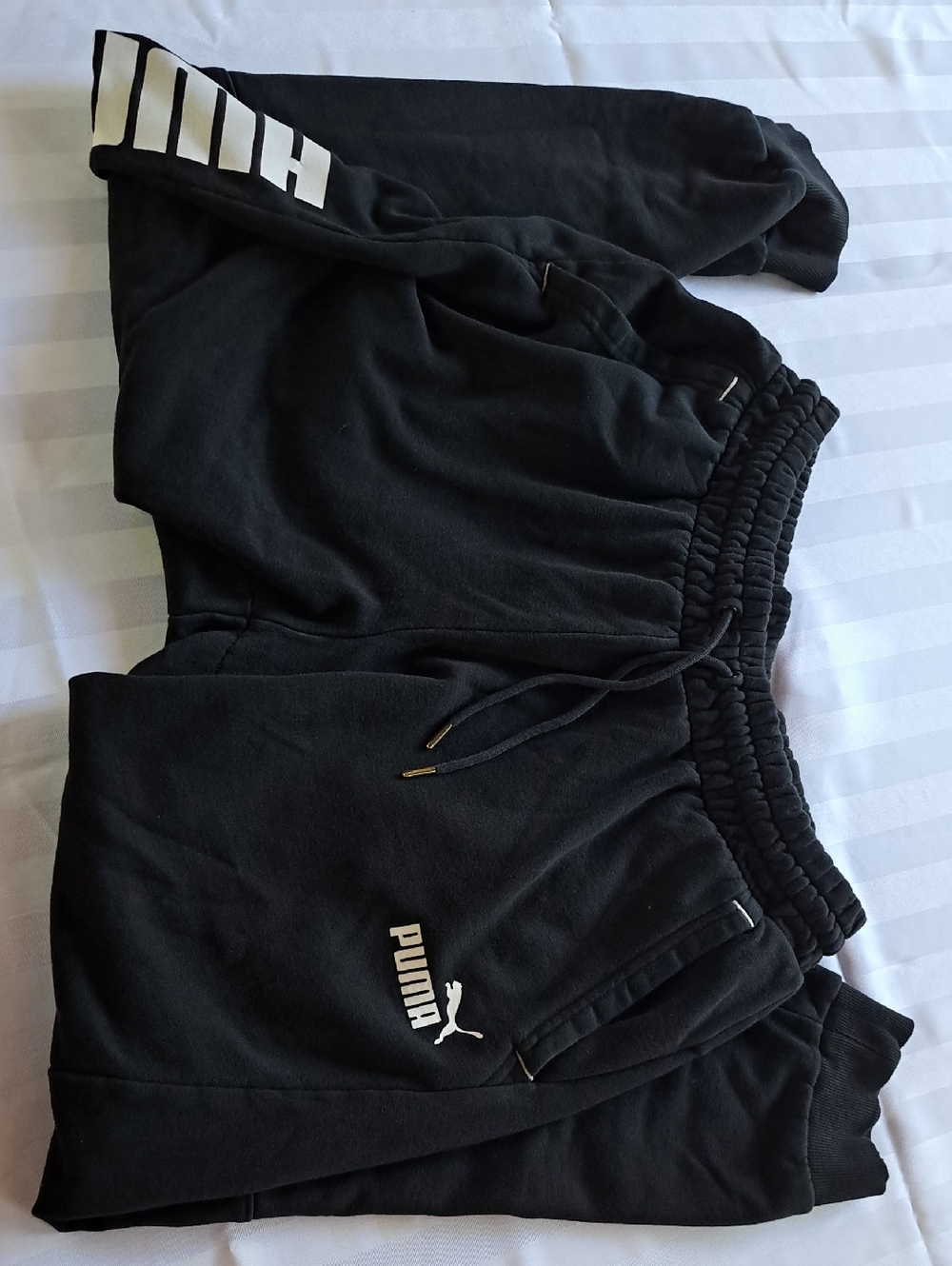 Puma Black Jogger Sweatpants with White Logo